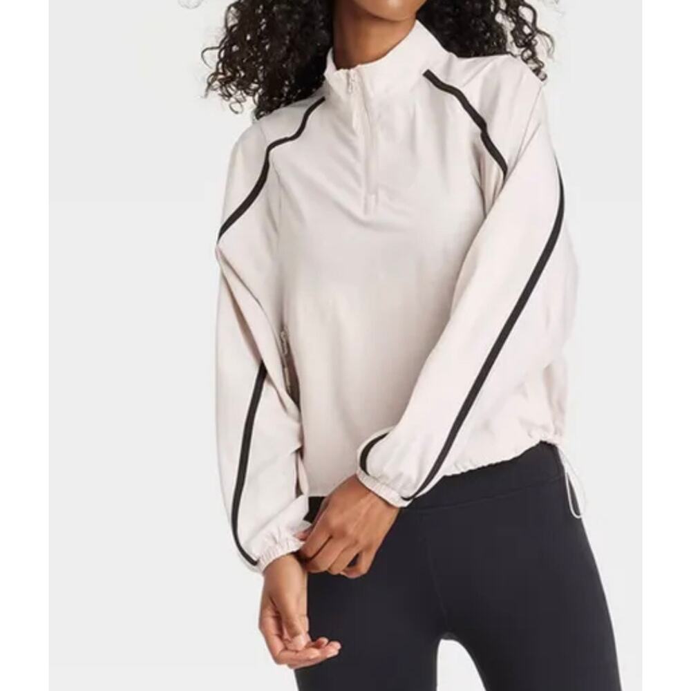 🩷 JoyLab Women’s Cream Cropped Windbreaker Sz XXL